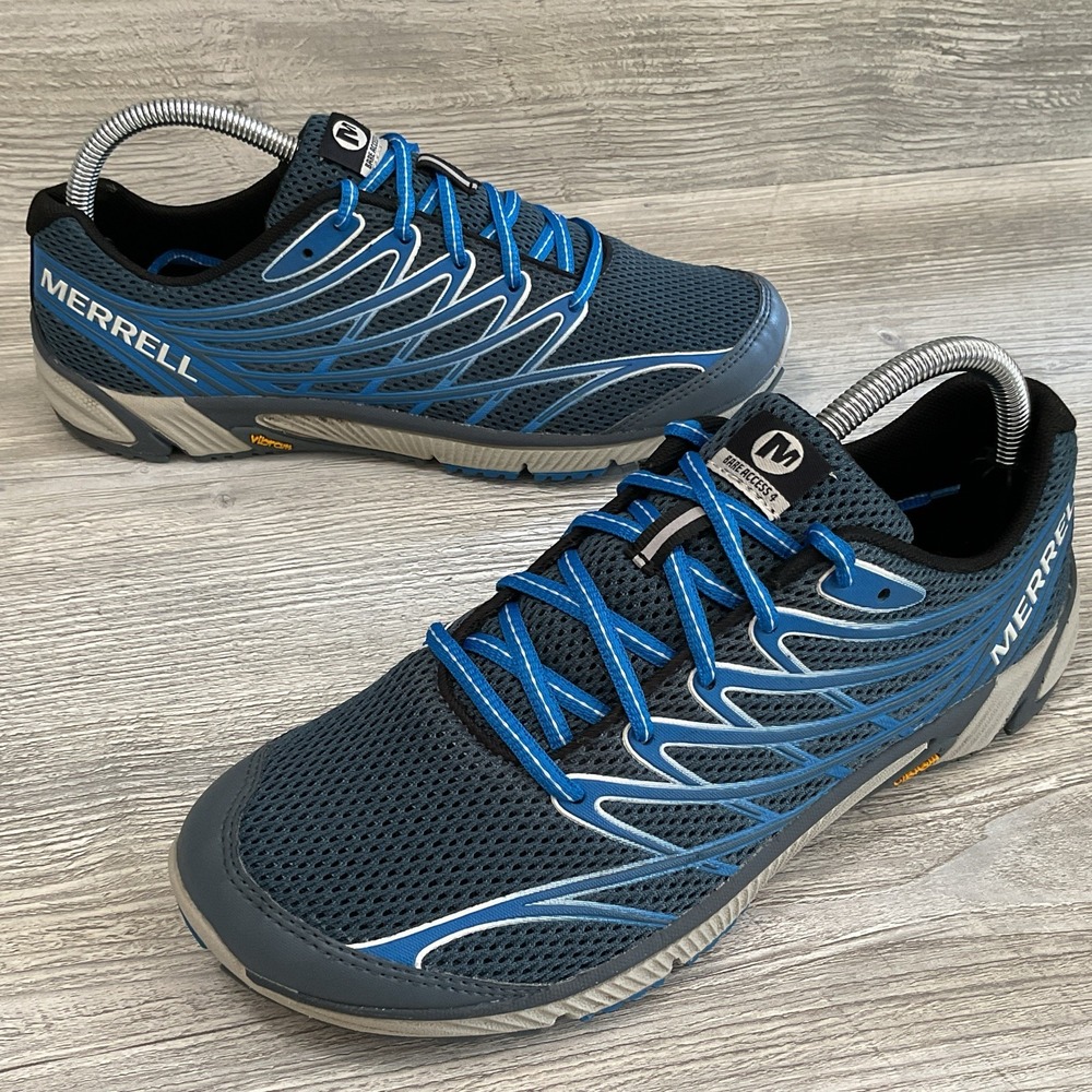Merrell Mens Bare Access 3 Minimalist Running Trail Shoe Blue Gray J36791 Size 8